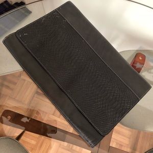 Allsaints : python embossed large clutch/case